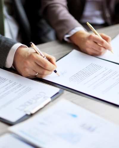 Business young people in the job interview, signed an employment contract with boss in the office